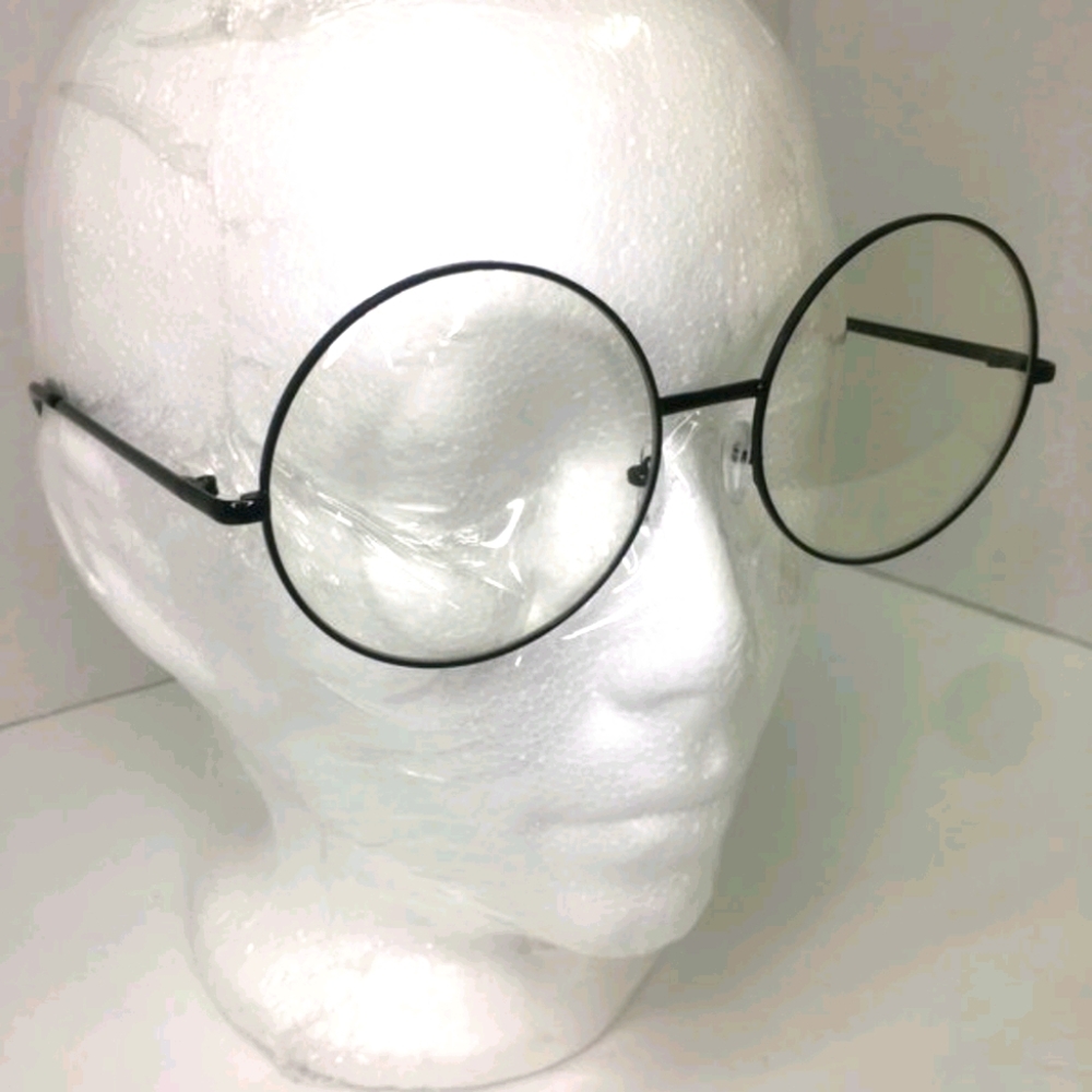 Big Round Black Clear Lens Glasses